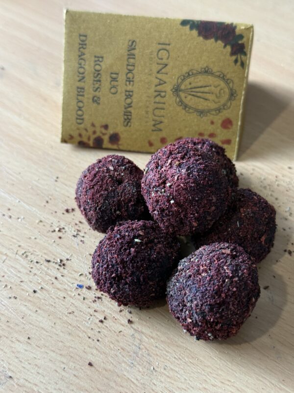 Rose dragon blood smudge bombs floral resin incense UK
