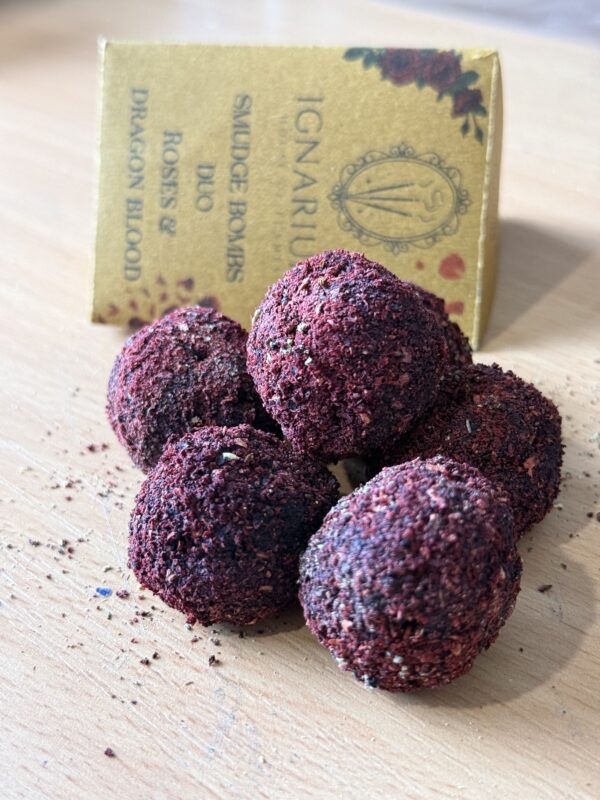 Rose dragon blood smudge bombs UK duo handcrafted botanical incense