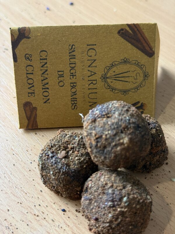 Cinnamon clove smudge bombs burning ritual smoke