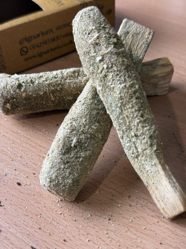 Rue palo santo close up botanical coating