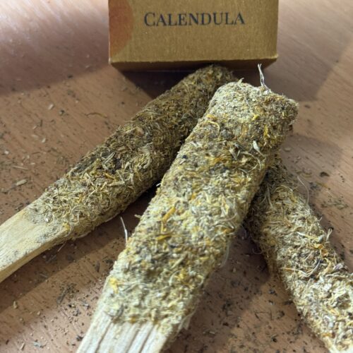 Calendula jasmine palo santo smudge stick UK handcrafted botanical incense