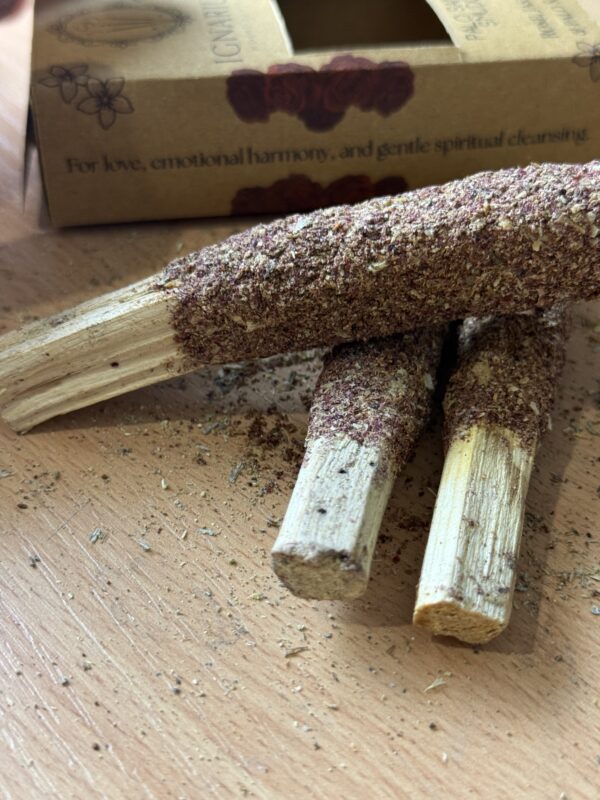 Rose jasmine palo santo relaxing ritual smoke
